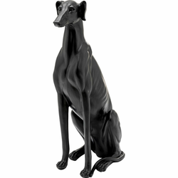 Meblo Trade Ukrasna figura Greyhound Bruno Matt Black 80cm 44x26x79,5h cm