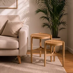 Hanah Home set od 2 umetnutih stočića Ren 2, hrast
