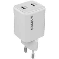 CANYON charger CU20AC GaN 20W 1xPD 1xQC EU White