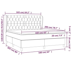 Vidaxl Box spring postelja z vzmetnico taupe 160x200 cm blago