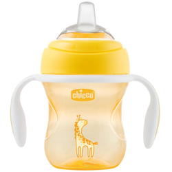 CHICCO Učna skodelica Transition z ročaji 200 ml rumena 4 m+