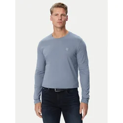 BOSS Majica z dolgimi rokavi Tacs 50512111 Modra Regular Fit