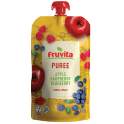 Fruvita Voćni pire Jabuka, malina i borovnica, 180g