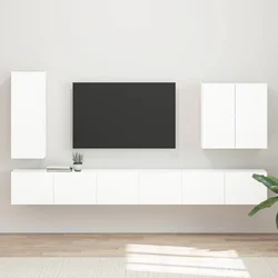 Set zidnog ormarića za TV Zidne 6 pcs Visoki sjaj bijela