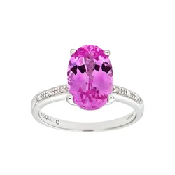 DIAMANT LETERNEL Prstan Ring aus 375 Weißgold mit Diamant mit Saphir srebrna
