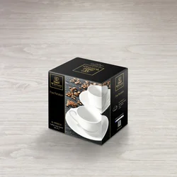 Set 6 Skodelic in Podstavkov, Porcelan, 100ml