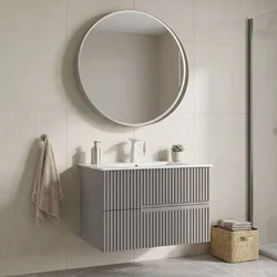 HANAH HOME Kupatilski ormarić sa umivaonikom i ogledalom (2 komada) Moonlight 70 v2 387