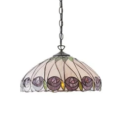 Endon 64176 - Luster na lancu Tiffany HUTCHINSON 1xE27/60W/230V prečnik 40 cm