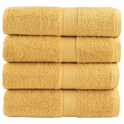 Premium ručnici za pranje SOLUND 4 kom zlatne boje 30x30 cm 600 g/m2