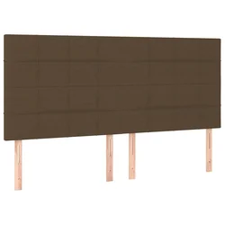 Vidaxl Vzglavje postelje temno rjavo 200x5x118/128 cm blago