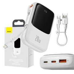 BASEUS Qpow Pro prenosna baterija 10000mAh 20W s kablom Lightning za iPhone + kablom USB C PPQD020002