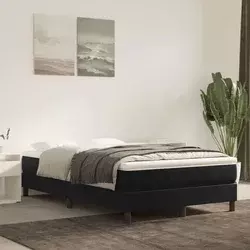 Madrac s džepičastim oprugama srednje tvrdoće crni 120x200x20 cm baršunasti