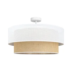 Plafonski luster BORHO 1xE27/60W/230V prečnik 40 cm bela/juta