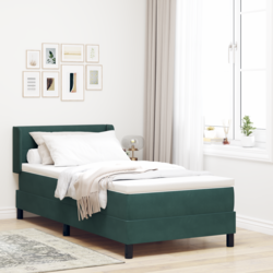 Krevet s opruga kutije Tamnozelena 200 x 90 cm Baršun