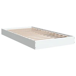Vidaxl Posteljni okvir bel 90x190 cm inženirski les