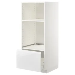 METOD / MAXIMERA Visoki element za ugradne uređaje, bela/Voxtorp v. sjaj bela, 60x60x140 cm