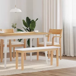 vidaXL klop 110 cm Bela masivna lesena guma