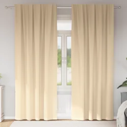 Zavjese za blackout s prstenovima 2 pcs Krema 245 x 140 cm