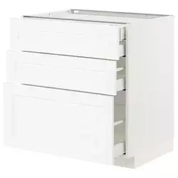 METOD / MAXIMERA Pod.elem.3front/2dnj/1srd/1vis.fiok, bela Enköping/bela im. drveta, 80x60 cm
