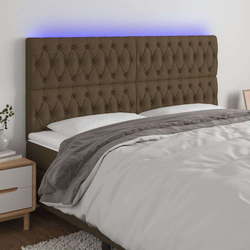 LED uzglavlje tamnosmeđe 180x7x118/128 cm od tkanine
