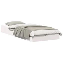Vidaxl Konstrukcija postelje Bela 100 x 220 cm Masivno borovo les