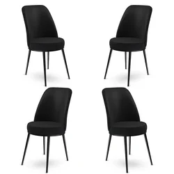 Hanah Home Set stolica Dexa, 45x89x42 cm, 4 komada, Crne
