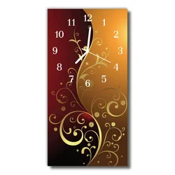 tulup.si Steklena navpična ura Grafike rastlin rjava 30x60 cm