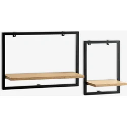 Linea set zidnih polica, 2 dela, crna