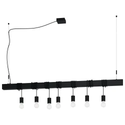 Eglo 39938 - Luster na sajli TOWNSHEND-B 7xE27/40W/230V crna