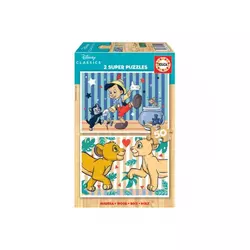 Educa - Puzzle 2x50 Disney Classics: Leví kráľ, Pinokio - 100 kosov