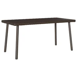 Vrtni stolić za kavu pravokutni smeđi 80x40x37 cm poliratan