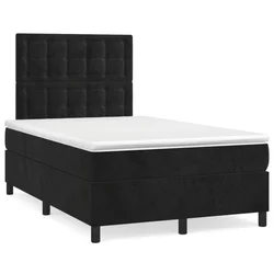 Vidaxl Box spring postelja z vzmetnico črna 120x200 cm žamet