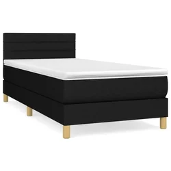 Vidaxl Box spring postelja z vzmetnico črn 90x190 cm blago