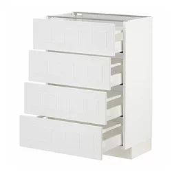 METOD / MAXIMERA Podni element 4 fronta/4 fioke, bela/Stensund bela, 60x37 cm
