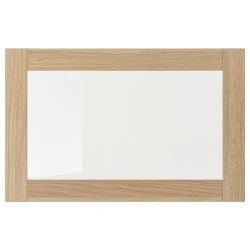 SINDVIK Staklena vrata, belo b. im. hrastovine/bistro staklo, 60x38 cm