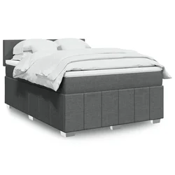 vidaXL Box spring posteljni z vzmetnico temno siv 140x190 cm blago