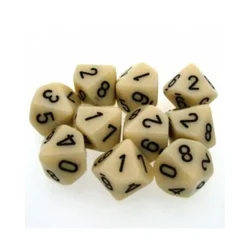 Kockice Chessex - Opaque - Ivory & Black - (10)