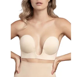 Bye Bra Seamless U-Style Bra Nude Cup B - Strapless & Backless Design BYE35B