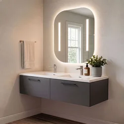 Skye Decor Set kupatilskog ormarića sa umivaonikom i ogledalom, 2 dela, Antracit