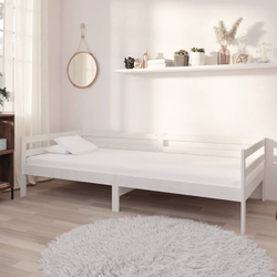 Dnevni ležaj s ladicama 90 x 200 cm bijeli od masivne borovine