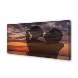 tulup.si Slika na platnu Sky oblaki morje ljudi 100x50 cm