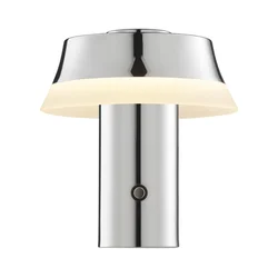 Brilliant - LED stona lampa KINICH, prigušiva, punjiva, dodirna, LED/2,5W/5V, 2700K, sjajni hrom