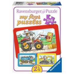 Ravensburger Moja prva sestavljanka Gradbeni stroji 3x6 kosov