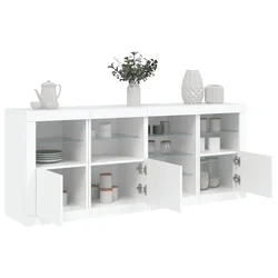 Komoda s LED svjetlima bijela 164 x 37 x 67 cm