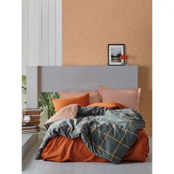 Stark - Posteljina od Cimet Ranfors u Tamno Plavoj Boji - XL Set