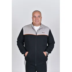 Panda4U Muški duks sa kragnom i zipom, Sivi