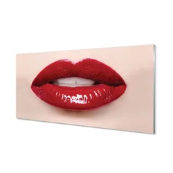 tulup.si Slika na steklu Rdeče ustnice 100x50 cm 2 obešalnika