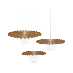 Komplet 3x viseći luster na sajli SUNPLISS, 1x G9/10W/230V, zlatna/krem
