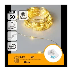 Aigostar - LED niz 50xLED/3xAA 5,3m topla bela