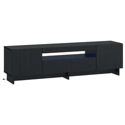 vidaXL LED TV omarica Črna Inženirski les